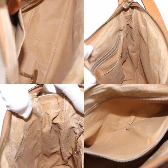 CELINE Macadam Canvas Shoulder Bag Pvc Beige Gold - Picture 12 of 13